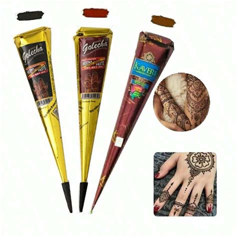 1 3Pcs Henna Tattoo Paste Brown Black Red Temporary Henna Tattoo