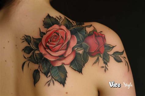 10 Stunning Rose Tattoos On The Shoulder Find Your Style