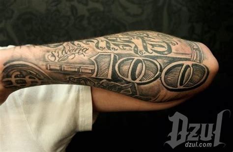 100Bill Tattoo 100 Bill Half Sleeve Tattoo