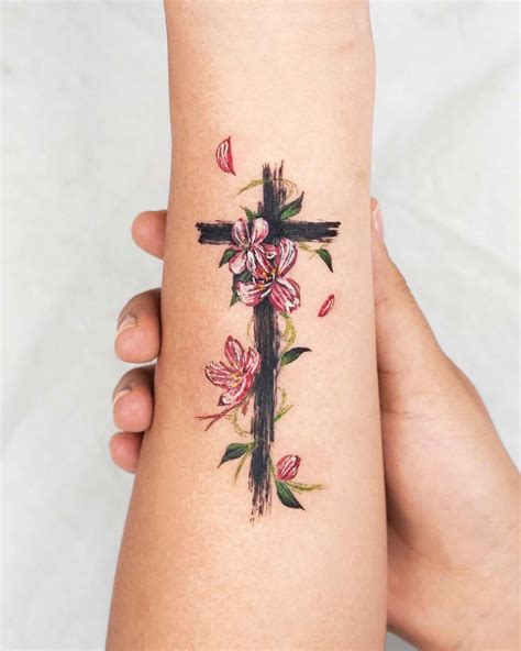 101 Best Cross Flower Tattoo Ideas That Will Blow Your Mind Artofit