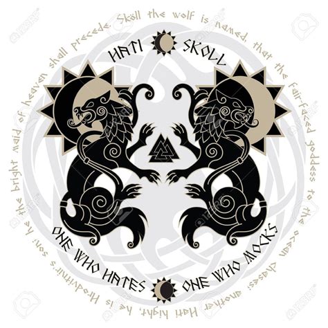 12 1St Tattoo Skoll And Hati Ideas Norse Tattoo Skoll And Hati