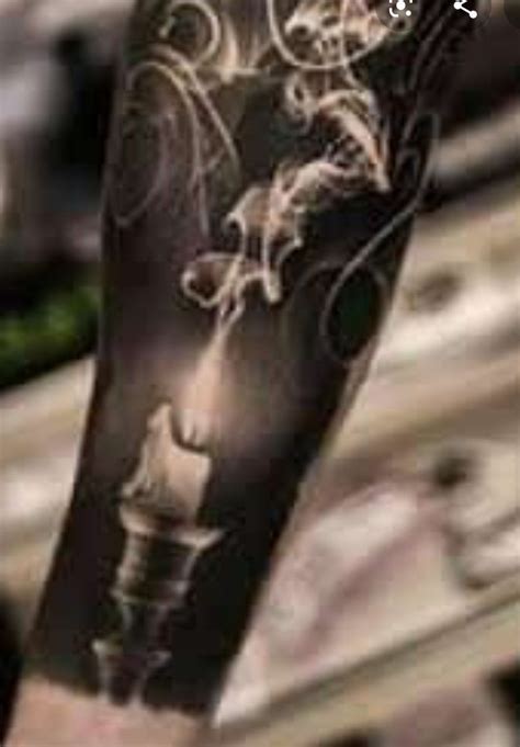 14 Hour Skull And Candle Smoke Tattoo This Tattoo Was Done Over Two Sessions The Bottom Half Is Healed And The Top Half Is Freshly Done Doing 7 Hours On The Inner Ditch Of The Arm Is The Most