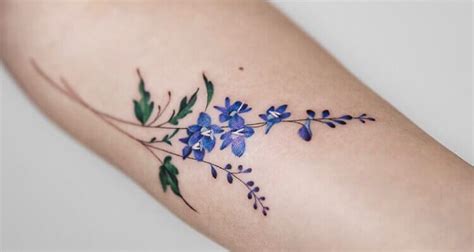 20 Gorgeous Larkspur July Birth Flower Tattoo Ideas