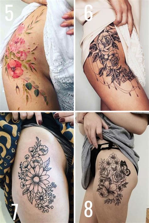 23 Beautiful Flower Thigh Tattoo Ideas Tattoo Glee
