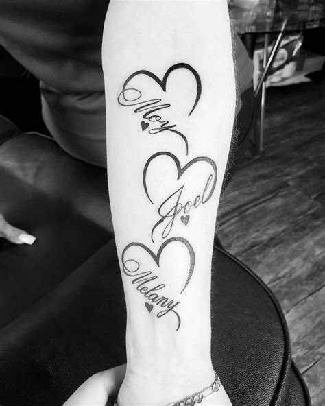 3 Name Heart Tattoo Forearm Tattoo Ideas