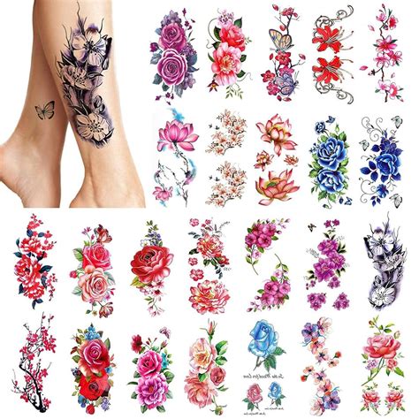 4 Sheets Vibrant Tree Life Temporary Tattoos Colorful Body Temu
