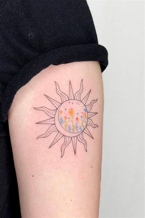 40 Brilliant Sun Tattoos For Women 2022 Guide