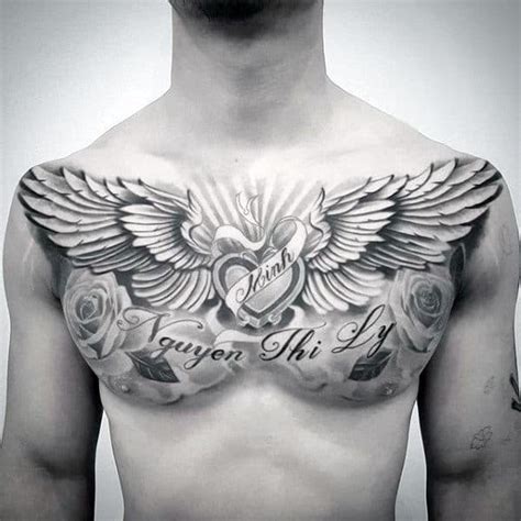 40 Wing Chest Tattoo Designs For Men Freedom Ink Ideas Chest Tattoo