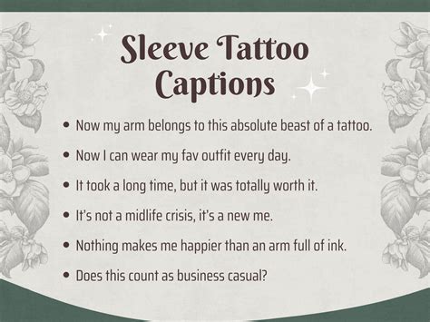 50 Best Tattoo Captions For Posting Your New Ink Online