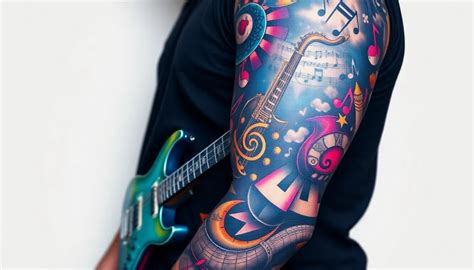 50 Epic Music Sleeve Tattoo Ideas For Men From Rock To Classical