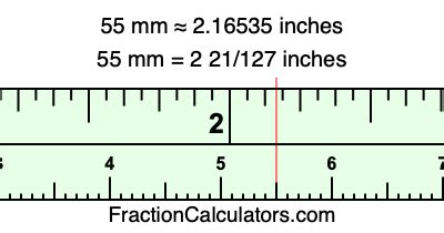 Convert 55 mm to Inches Instantly