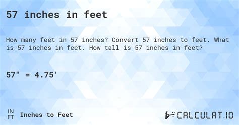 Convert 57 inches to feet: Pro guide!