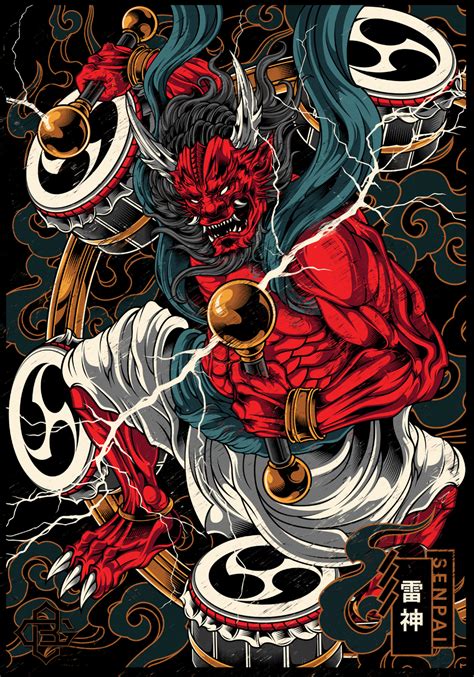 60 Raijin Tattoo Designs For Men Japanese Mythology Ink Ideas