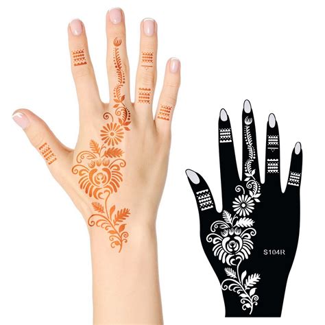 6Pcs Small Airbrush Tattoo Stencils For Women Kids Grandado