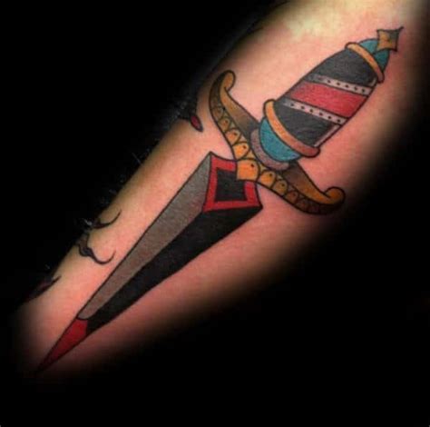 70 Traditional Dagger Tattoo Designs For Men Sharp Ink Ideas