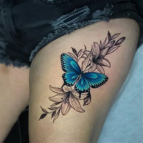 95 Top Grade Butterfly Thigh Tattoos For Women