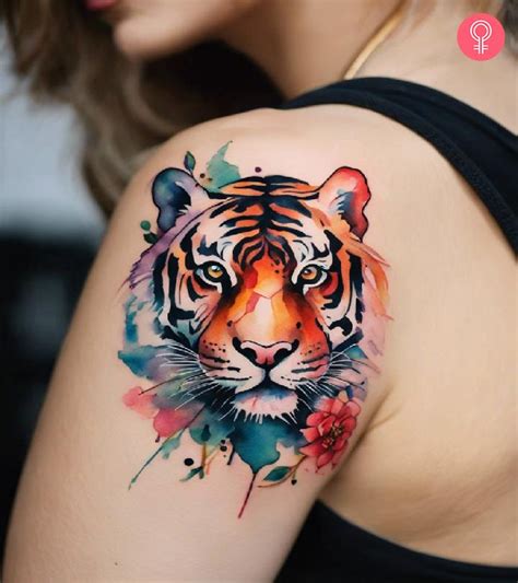 A Colorful Tiger Tattoo On The Arm A Colorful Tiger Tattoo On The Arm