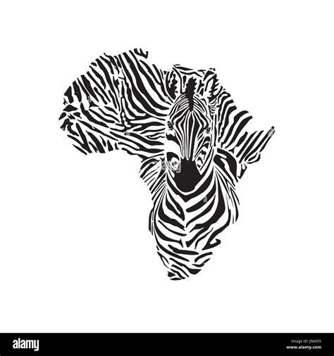Africa And Zebra Tattoo Design Stock Vector Image Art Alamy