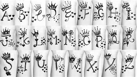 Alphabets With Crown Designs A To Z Letter Tattoo Designs Dollyarts