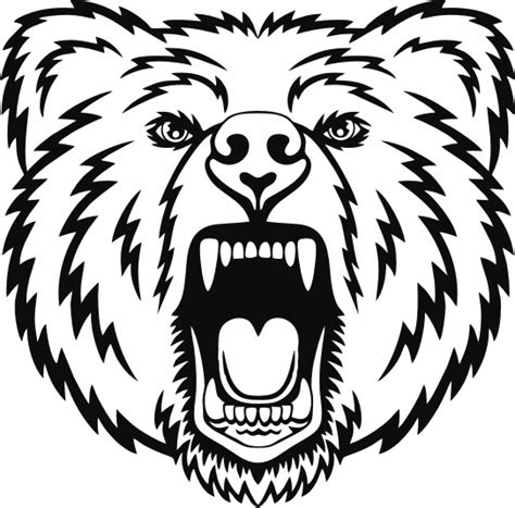 Amazing Outline Roaring Bear Head Tattoo Design Tattooimages Biz