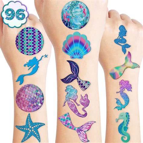 Amazon Com 96 Pcs Little Mermaid Temporary Tattoos Theme Happy Birthday Party Supplies Decorations Favors Decor Cute Under The Sea Tail Mermaids Tattoo Stickers Gifts For Kids Girls Boys Class Prizes Carnival Amazon Com 96 Pcs Little Mermaid Temporary Tattoos Theme Happy Birthday Party Supplies Decorations Favors Decor Cute Under The Sea Tail Mermaids Tattoo Stickers Gifts For Kids Girls Boys Class Prizes Carnival