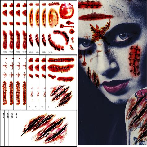 Amazon Com Halloween Realistic Temporary Costume Make Up Face Tattoo Kit Men Or Women Adult Confused Clown 1 Kit Beauty Personal Care