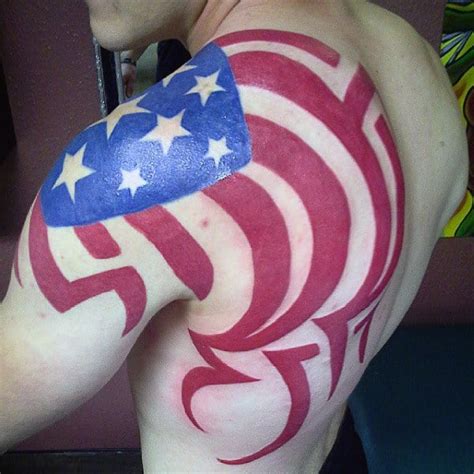 American Flag Tribal Tattoo