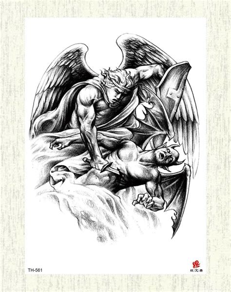Angel Fighting Demon Tattoo Design Idea Angel Tattoo Stencils Design Angel Fighting Demon Tattoo Design Idea Angel Tattoo Stencils Design