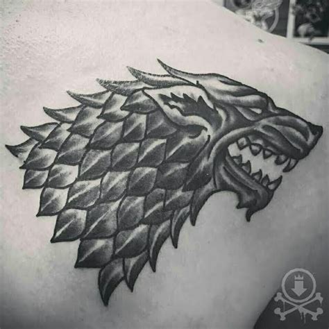 Awesome Black And Grey Dire Wolf Symbol From Game Of Thrones Tattoo By Awesome Black And Grey Dire Wolf Symbol From Game Of Thrones Tattoo By