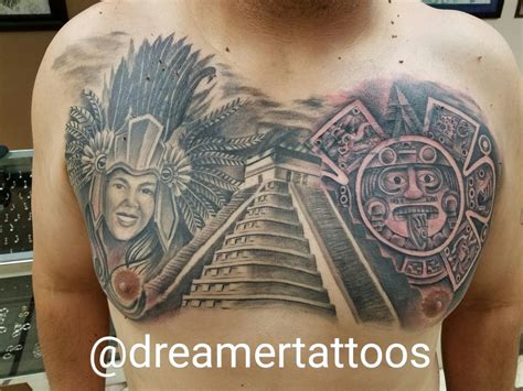 Aztec Portrait Pyramid Tattoo Chest Peice Pyramid Tattoo Aztec Aztec Portrait Pyramid Tattoo Chest Peice Pyramid Tattoo Aztec