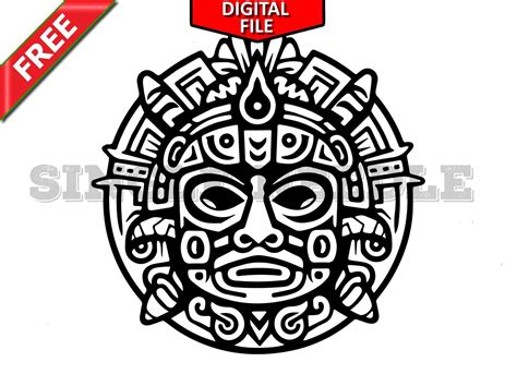 Aztec Symbols Tattoo Flash Sheet Stencil For Real Stick And Poke