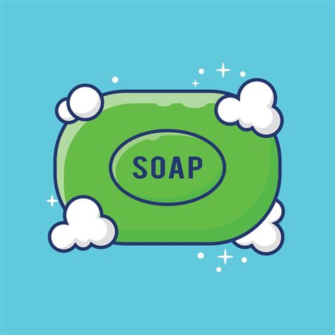 Bar Of Soap With Bubbles Cartoon