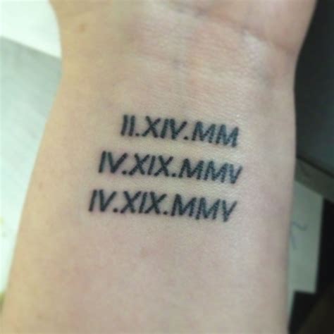Birthday Tattoos In Roman Numerals