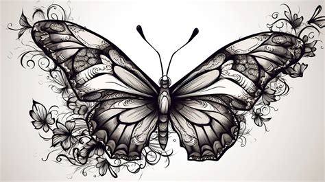 Black And White Butterfly Tattoo Design Black And White Butterfly Tattoo Design
