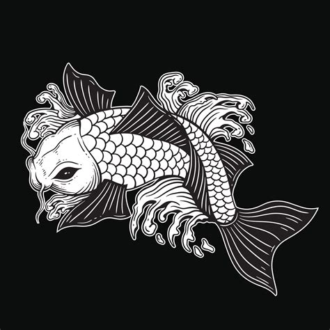 Black And White Koi Tattoo