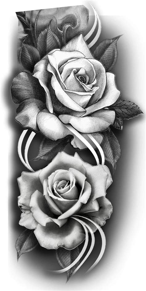 Black And White Roses Tattoo