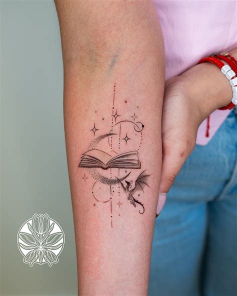 Book Tattoo Acotar Tattoo Dragon Fantasy Tattoo Tattoo Inspo