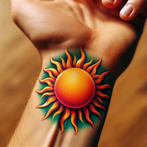 Buddhist Sun Tattoo Sun Tattoo At 499 Inch Temporary Tattoos In