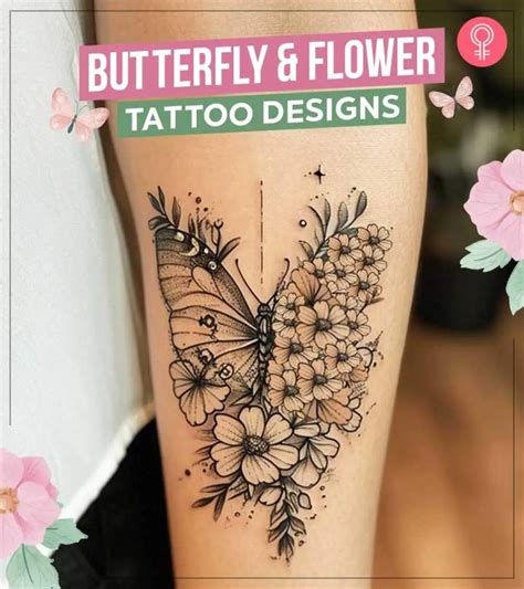 Butterfly And Flower Tattoo 85 Stunning Designs Meanings