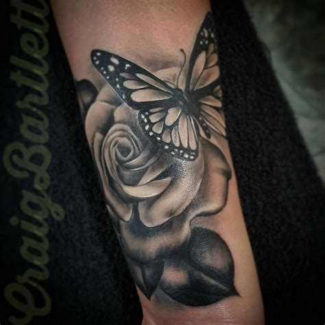 Butterfly Rose Tattoo Cover Up