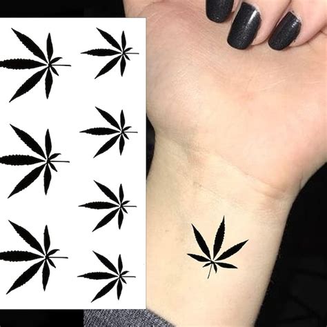 Cannabis Leaf Temporary Tattoos 2 Pack Black Marijuana Hemp Plant Tattoo Men Women Kids Transfer Stickers Waterproof Etsy New Zealand