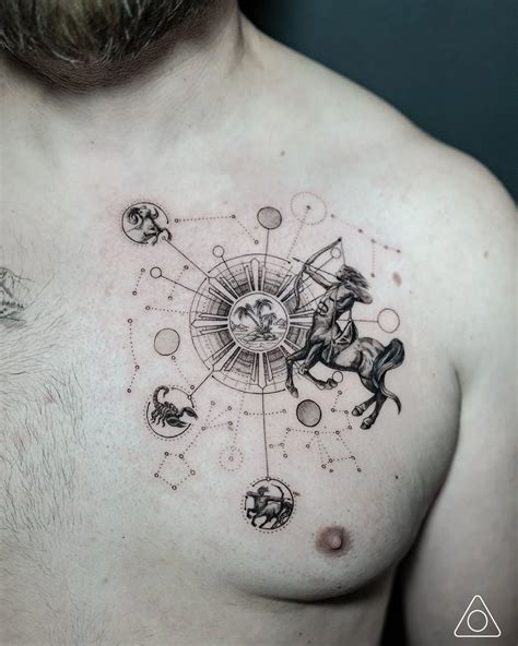 Celestial Bond Family Tattoo Fine Line Geometric Design By 1Mm Tattoo