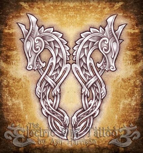 Celtic Knotwork Dragons By Ash Harrison Www Stella Stroy Dv Ru Viking