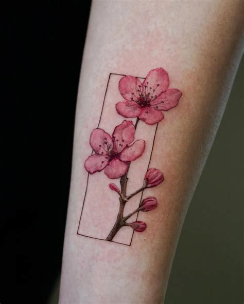 Cherry Blossom Flower Tattoo Cherry Blossom Temporary Tattoo