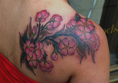 Cherry Blossoms On Shoulder By Diego Tattoonow