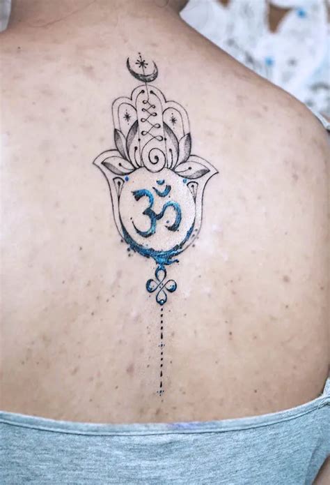 Christina Did This Fantastic Lotus And Om Symbol Tattoo For This Clients Very First Piece The Om Is A Sacred Symbol In Hinduism And It Represents The Universe And Ultimate Reality The