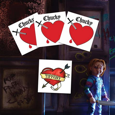 Chucky Bride Tiffany Heart And Dagger Boob Tattoo X3 Freepost Ebay Chucky Bride Tiffany Heart And Dagger Boob Tattoo X3 Freepost Ebay