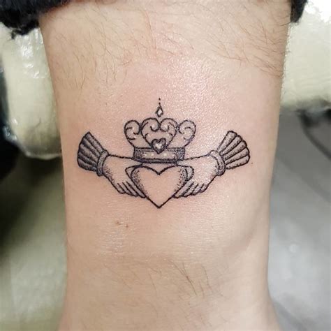 Claddagh Ring Tattoo On Foot