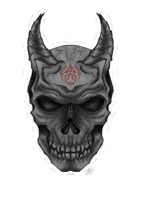 Cody Casey Demon Skull Tattoo Design Experimental
