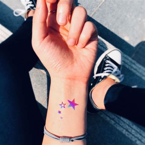 Colorful Star Estrellas Temporary Tattoo Sticker Ohmytat